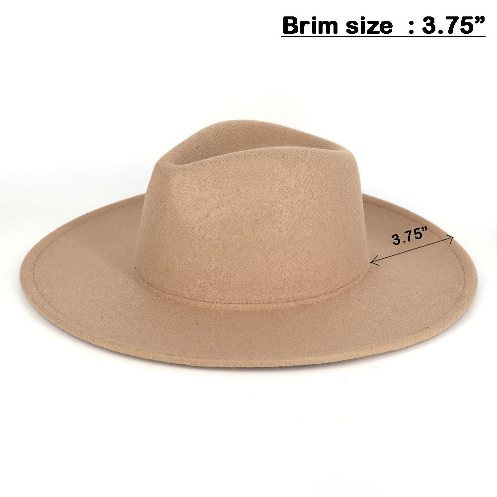 HATEGORY Solid Fedora Panama Hat