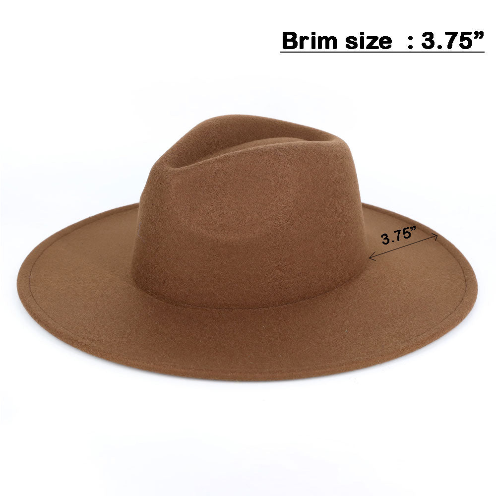 HATEGORY Solid Fedora Panama Hat