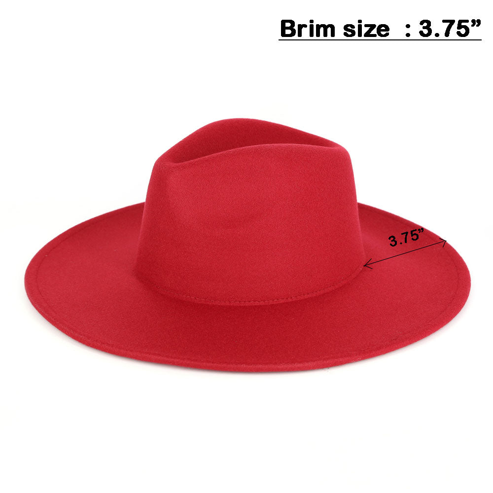 HATEGORY Solid Fedora Panama Hat