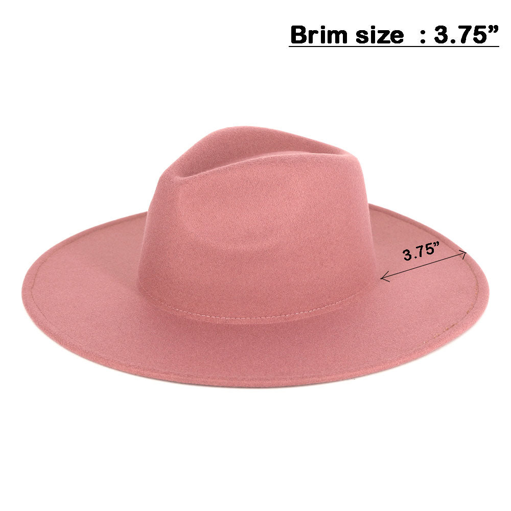 HATEGORY Solid Fedora Panama Hat