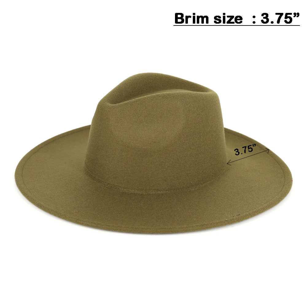 HATEGORY Solid Fedora Panama Hat