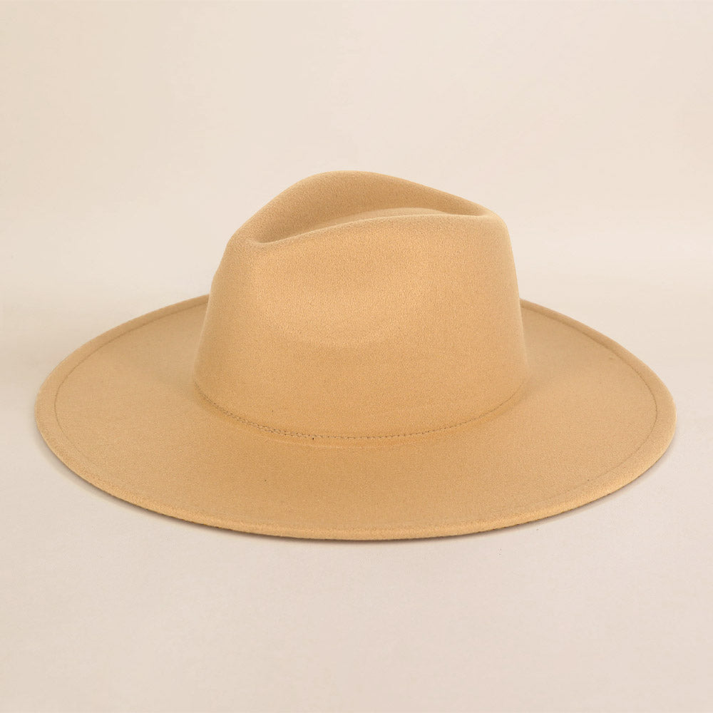 HATEGORY Solid Fedora Panama Hat