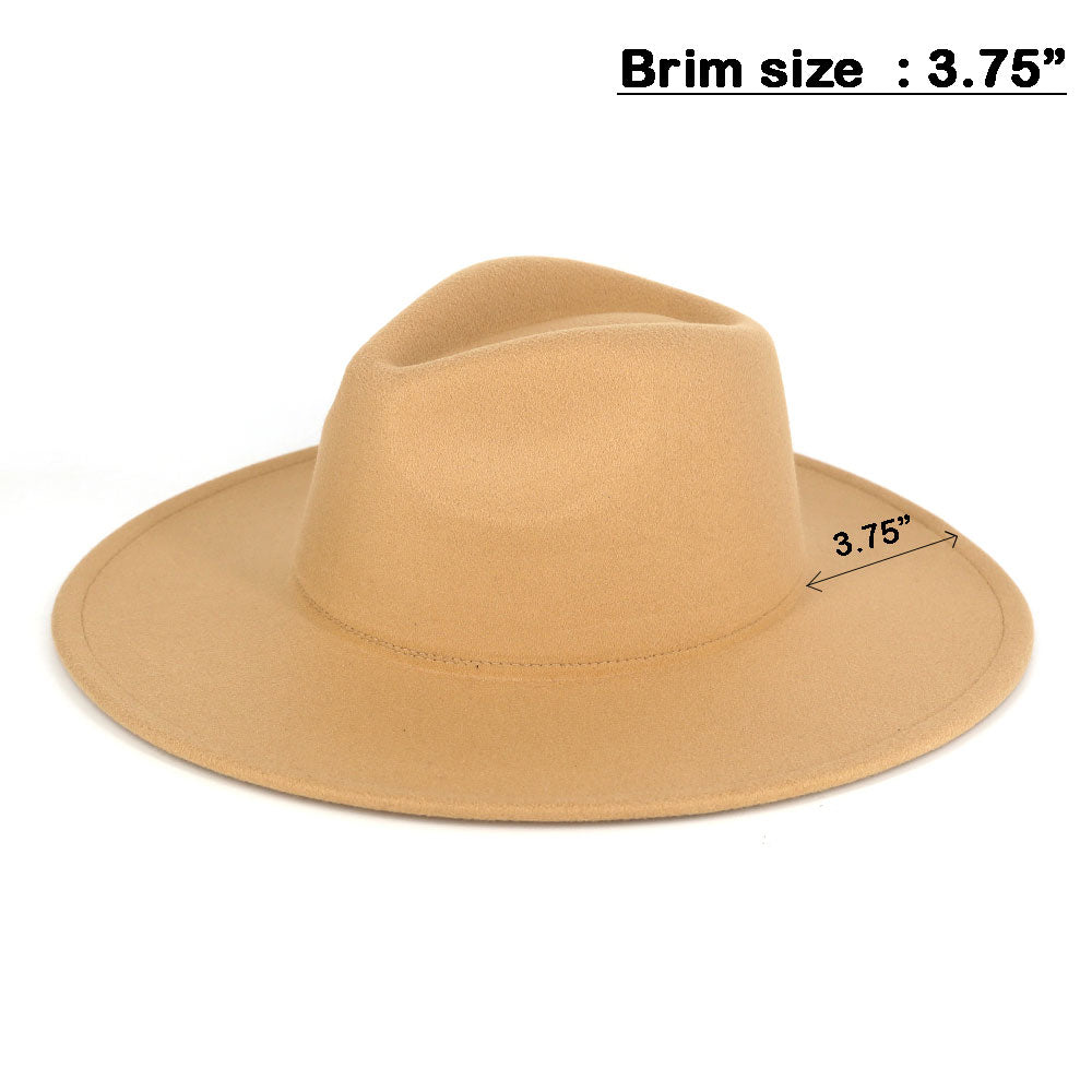 HATEGORY Solid Fedora Panama Hat