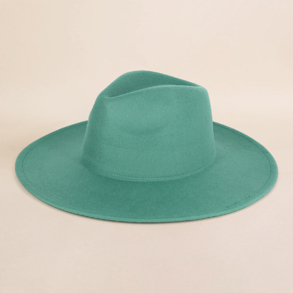 HATEGORY Solid Fedora Panama Hat