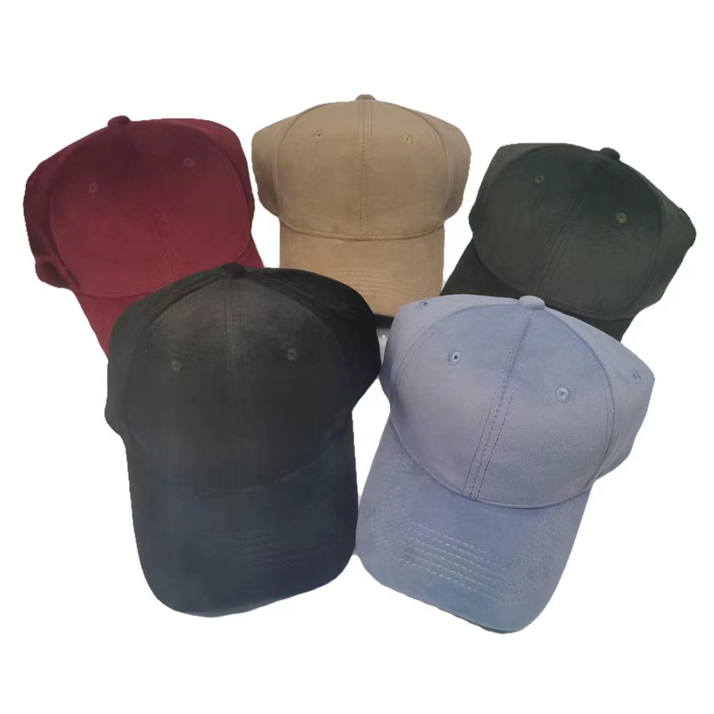 HATEGORY Faux Suede Solid Baseball Cap