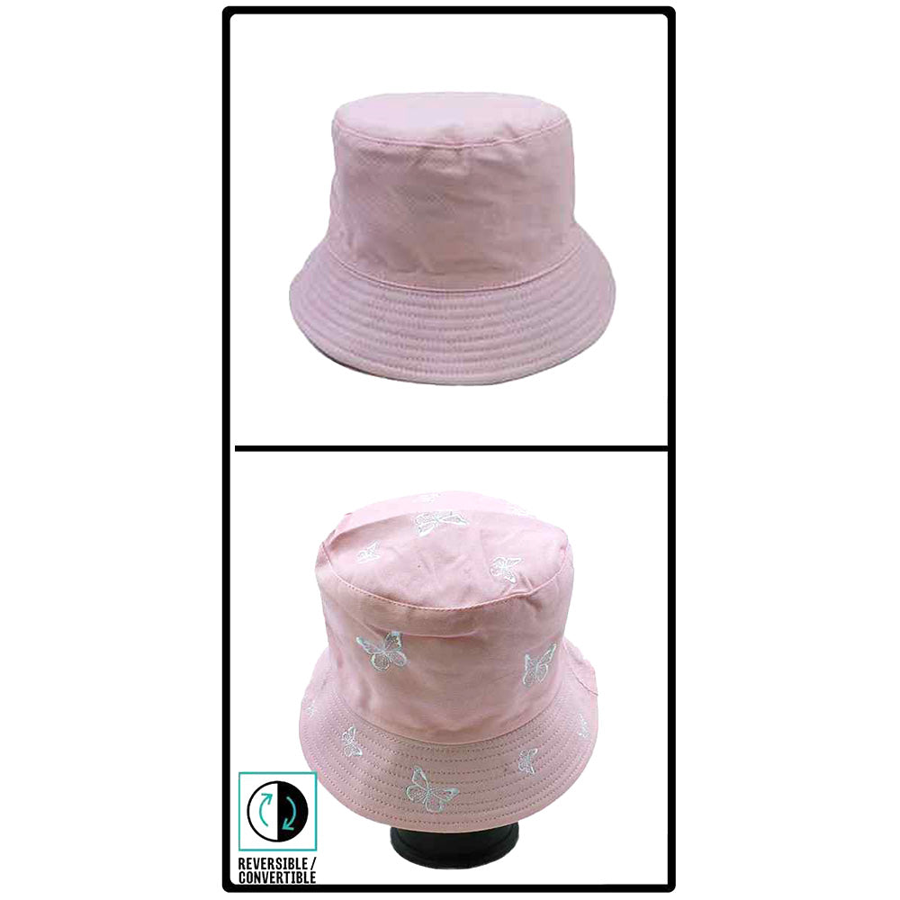 HATEGORY Reversible Butterfly Pattern Bucket Hat