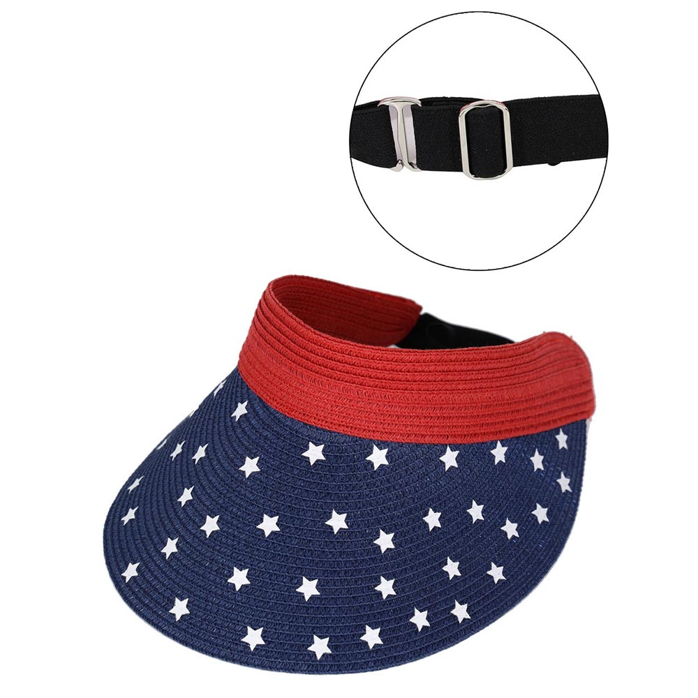 HATEGORY American Flag Roll Up Visor With Adjustable Elastic Band