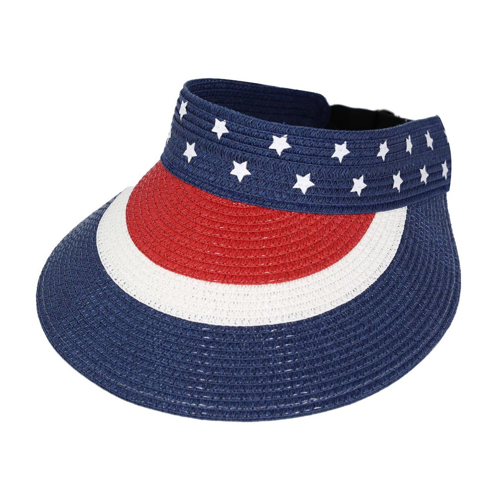 HATEGORY American Flag Roll Up Visor With Adjustable Elastic Band