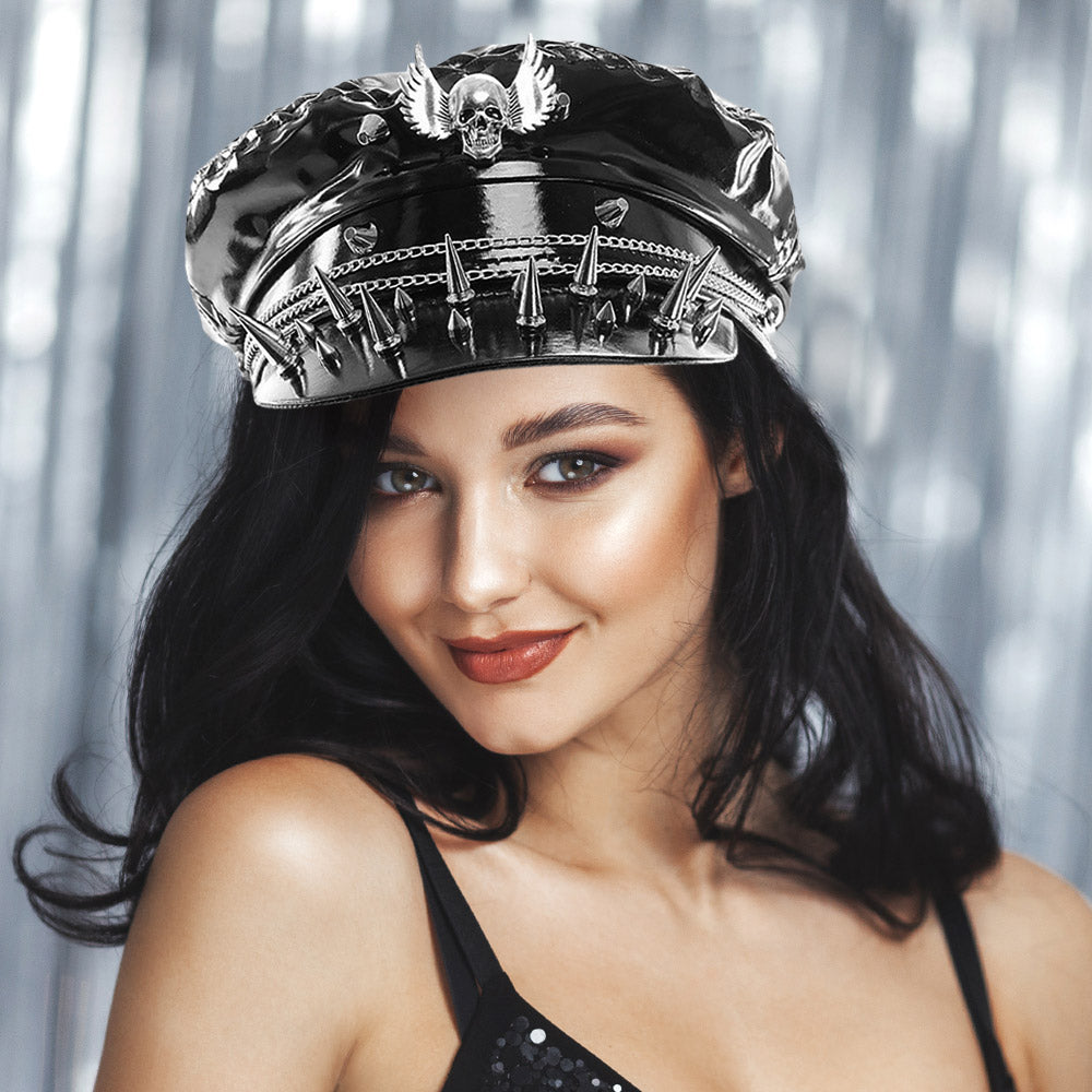 HATEGORY Skull Angel Wings Pointed Festival Steampunk Hat