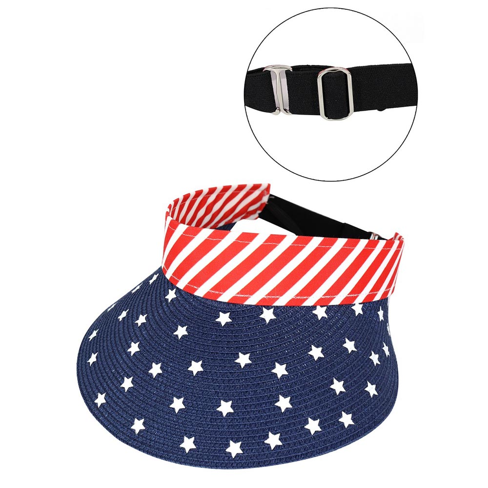 HATEGORY American Flag Roll Up Visor With Adjustable Elastic Band