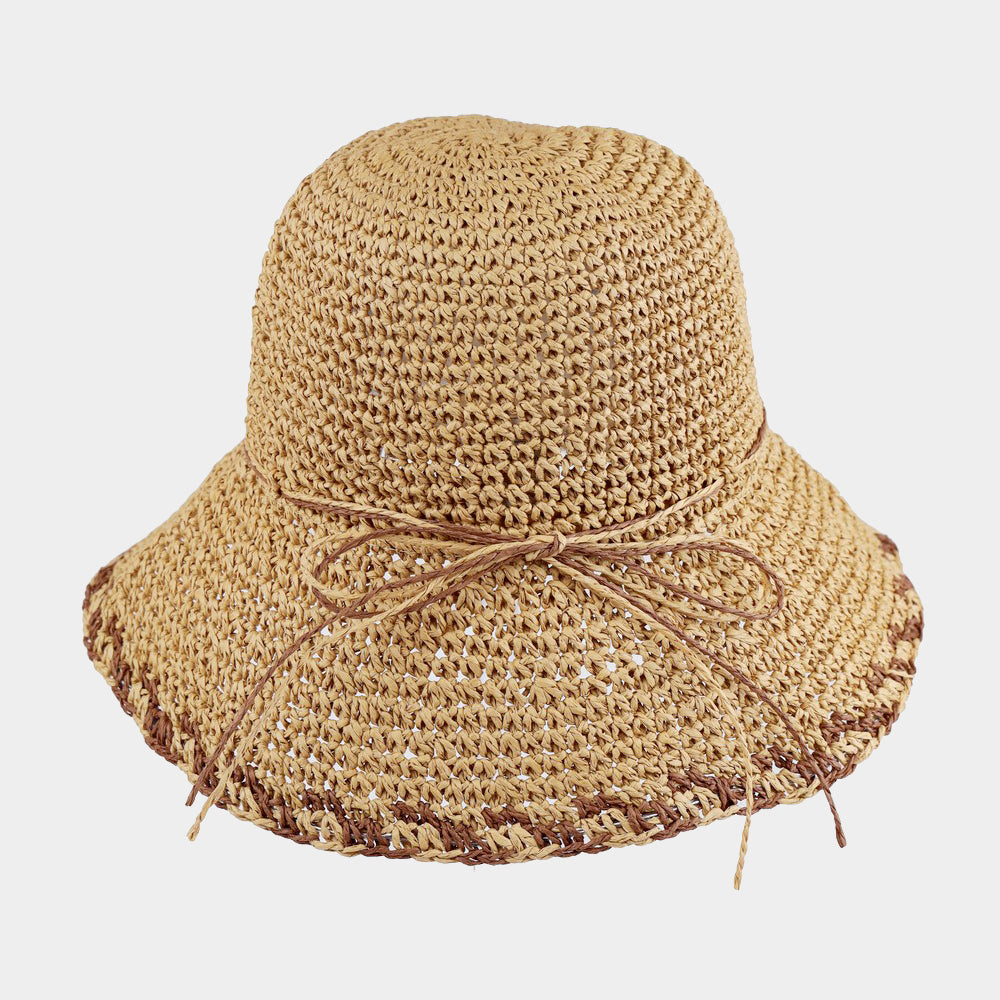 HATEGORY Edge Detailed Straw Bucket Hat