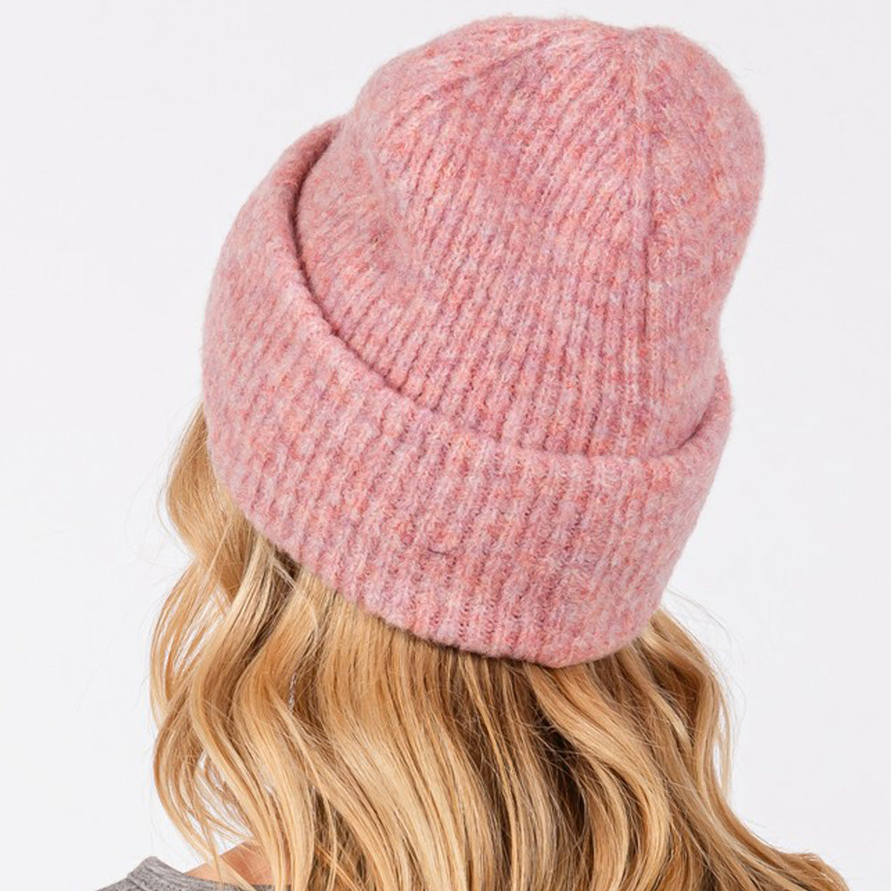 HATEGORY Wool Blended Solid Fuzzy Beanie Hat