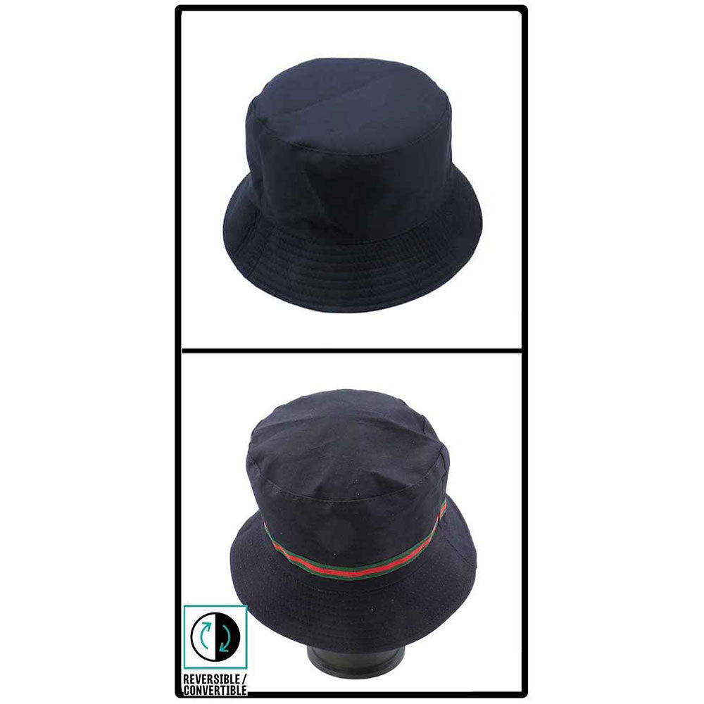 HATEGORY Reversible Color Block Detail Bucket Hat