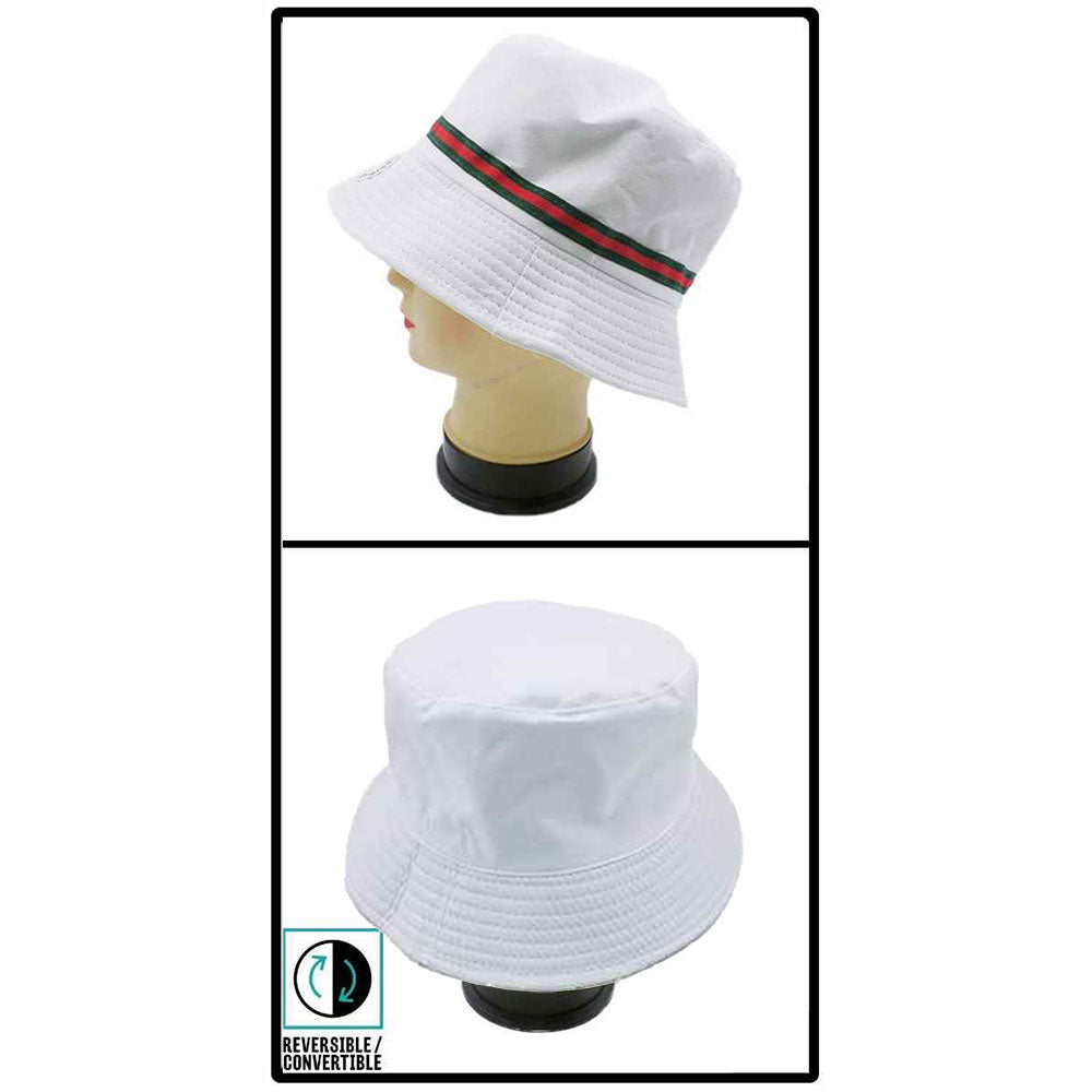 HATEGORY Reversible Color Block Detail Bucket Hat