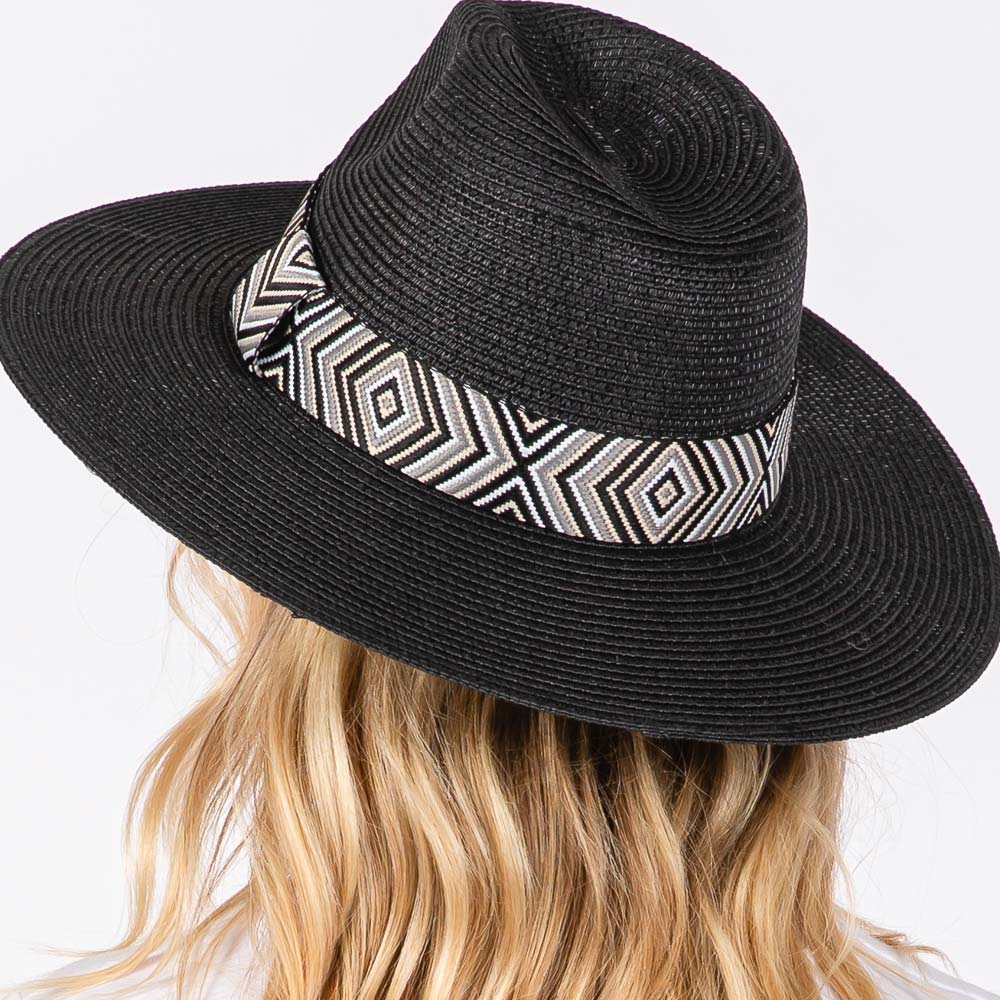 HATEGORY Tribal Aztec Pattern Straw Sun Hat