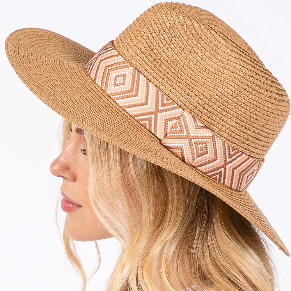 HATEGORY Tribal Aztec Pattern Straw Sun Hat