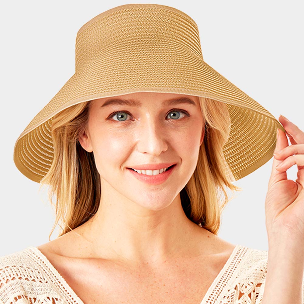 HATEGORY Roll Up Foldable Large Brim Sun Visor Hat