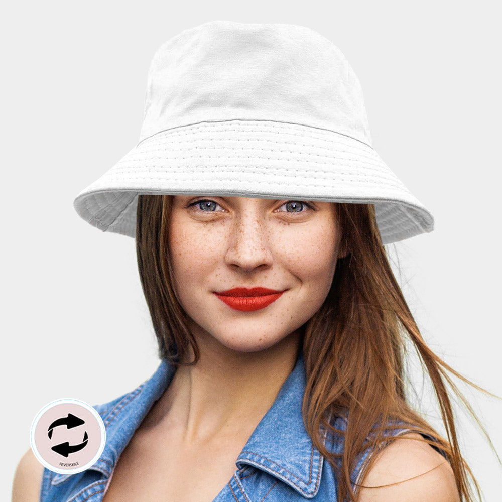 HATEGORY Reversible Solid Bucket Hat