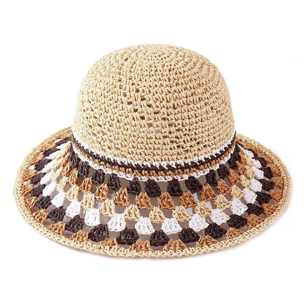 HATEGORY Multi Color Straw Bucket Hat