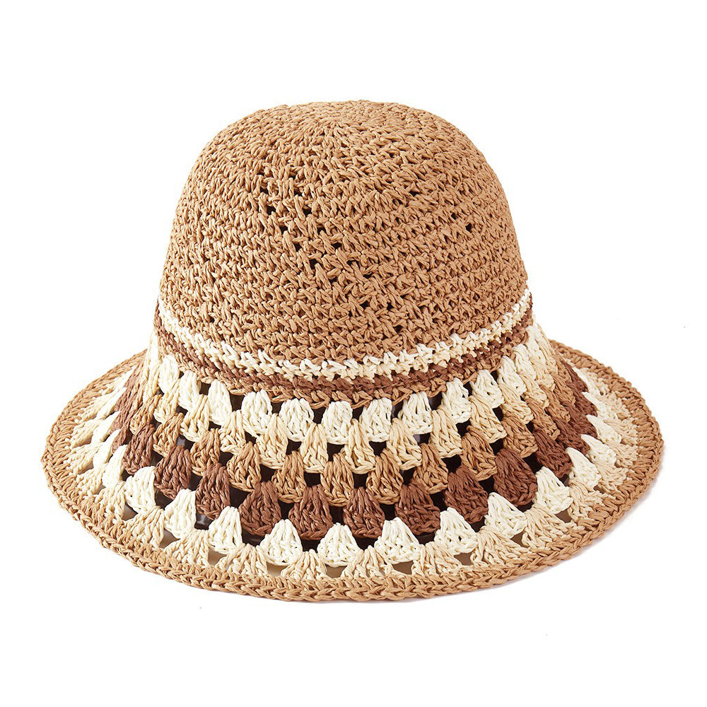 HATEGORY Multi Color Straw Bucket Hat