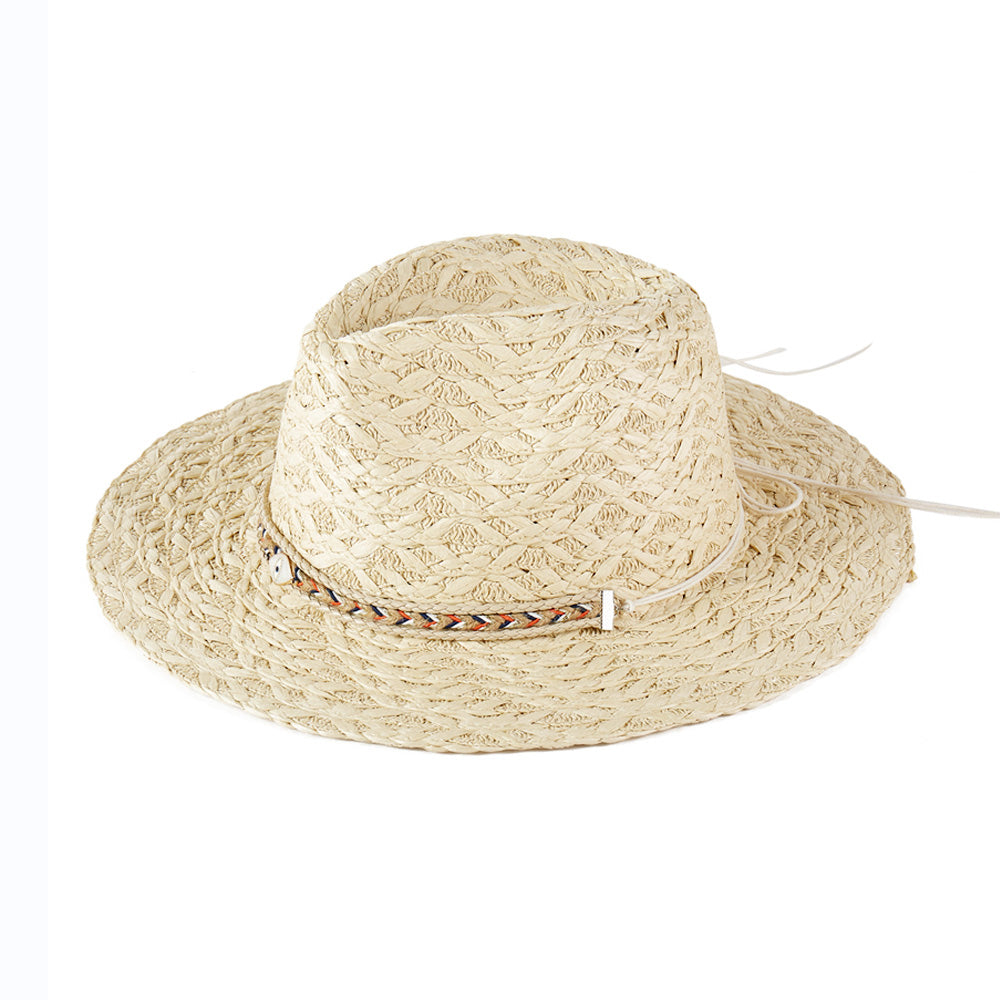 HATEGORY Straw Sun Hat with Straw Braided Evil Eye