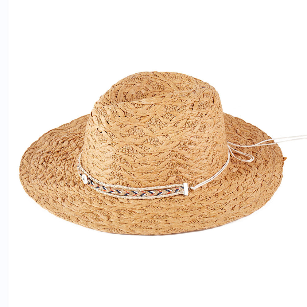 HATEGORY Straw Sun Hat with Straw Braided Evil Eye
