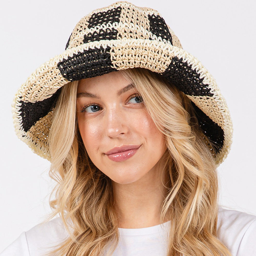HATEGORY Color Blocked Two Tone Bucket Hat