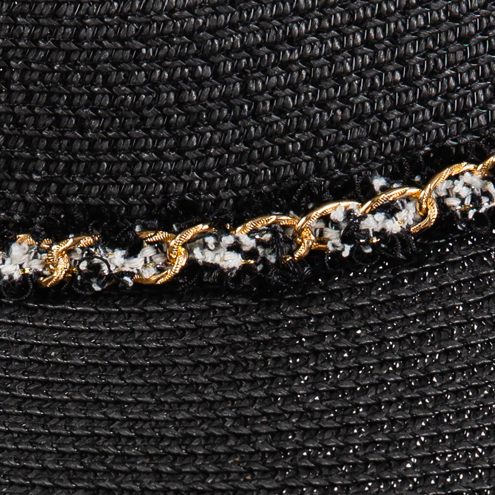 HATEGORY Confetti Braided Chain Band Straw Hat