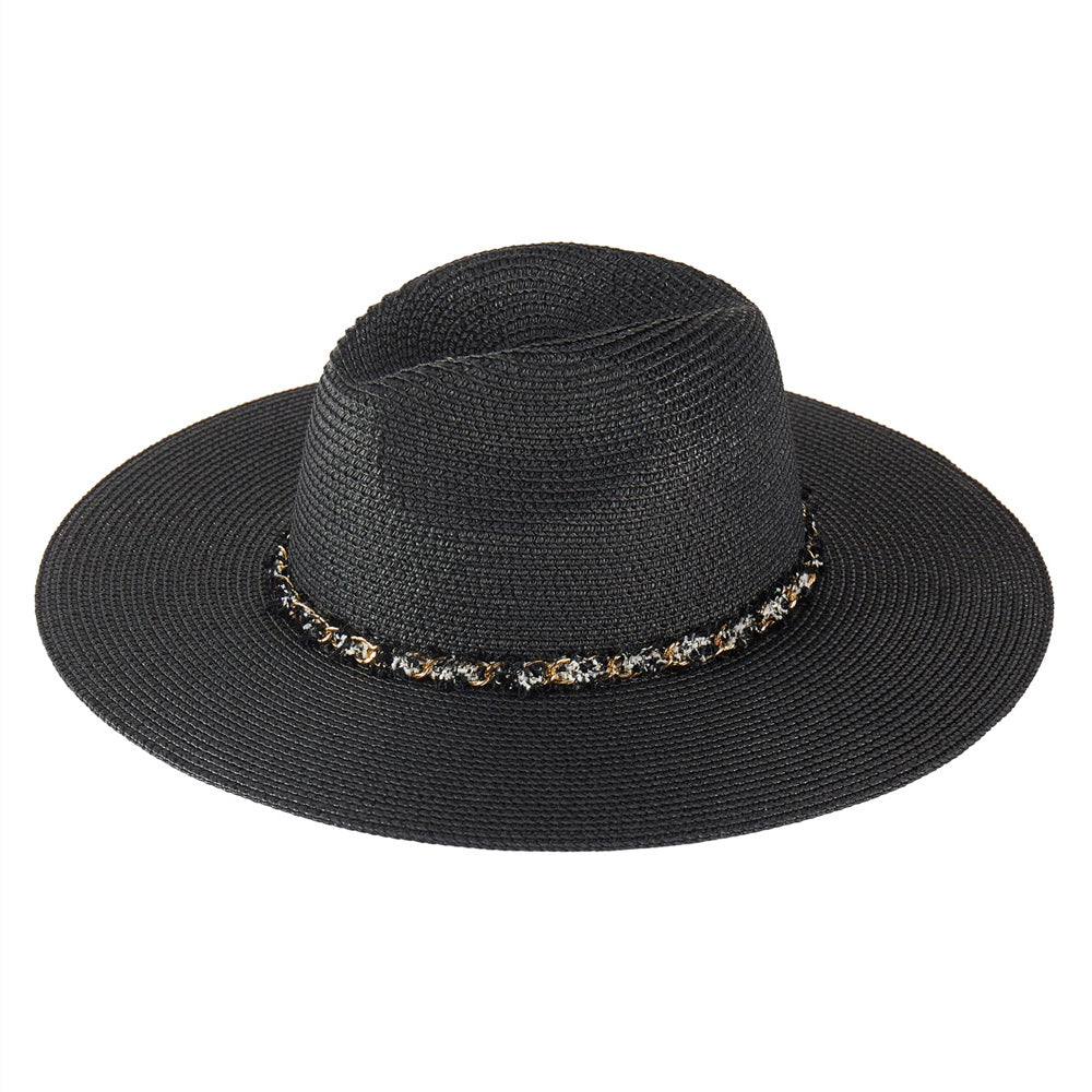 HATEGORY Confetti Braided Chain Band Straw Hat