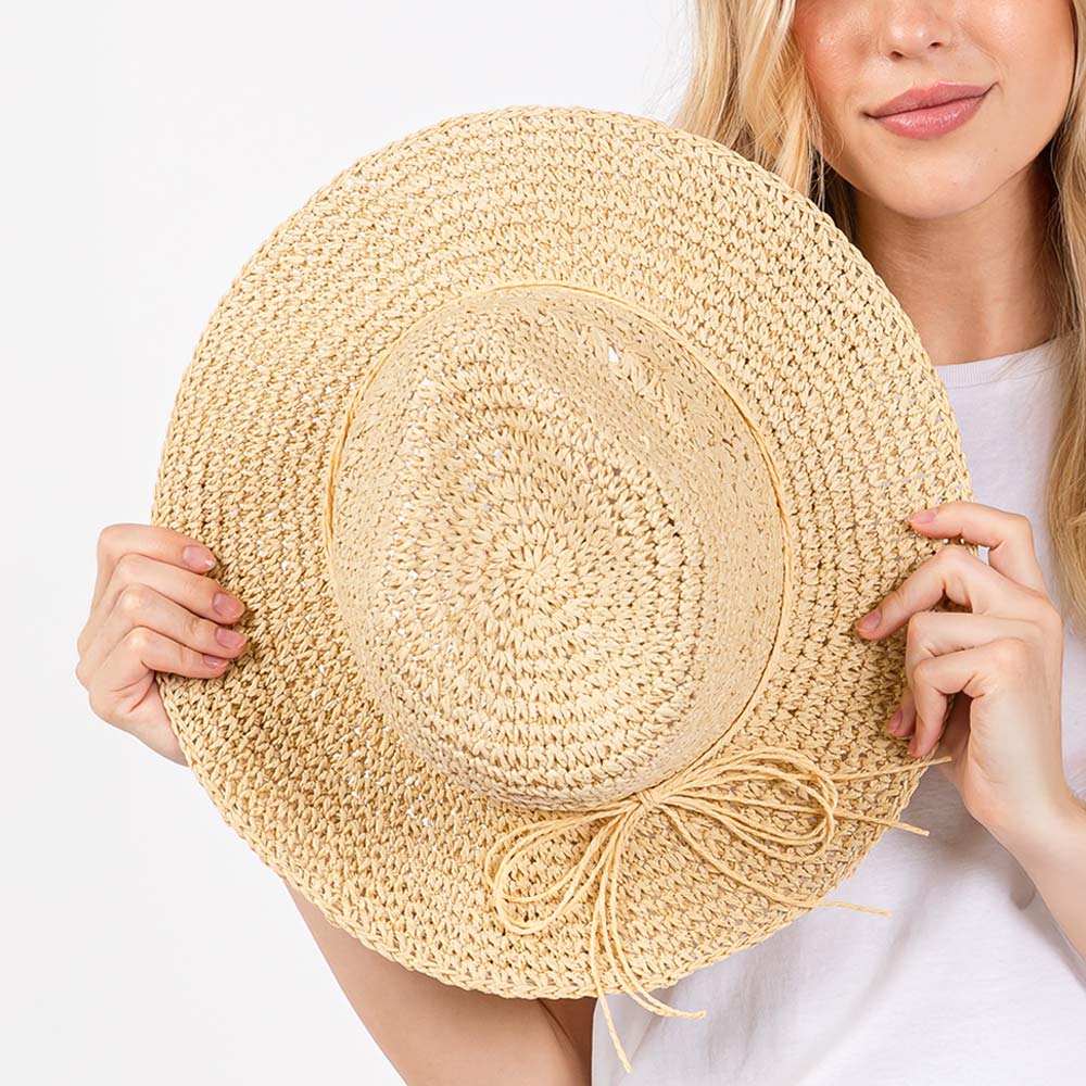 HATEGORY Crochet Straw Sun Hat