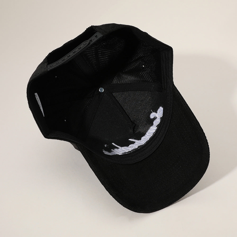 HATEGORY SOMEBODYS PROBLEM Message Embroidered Corduroy Baseball Cap