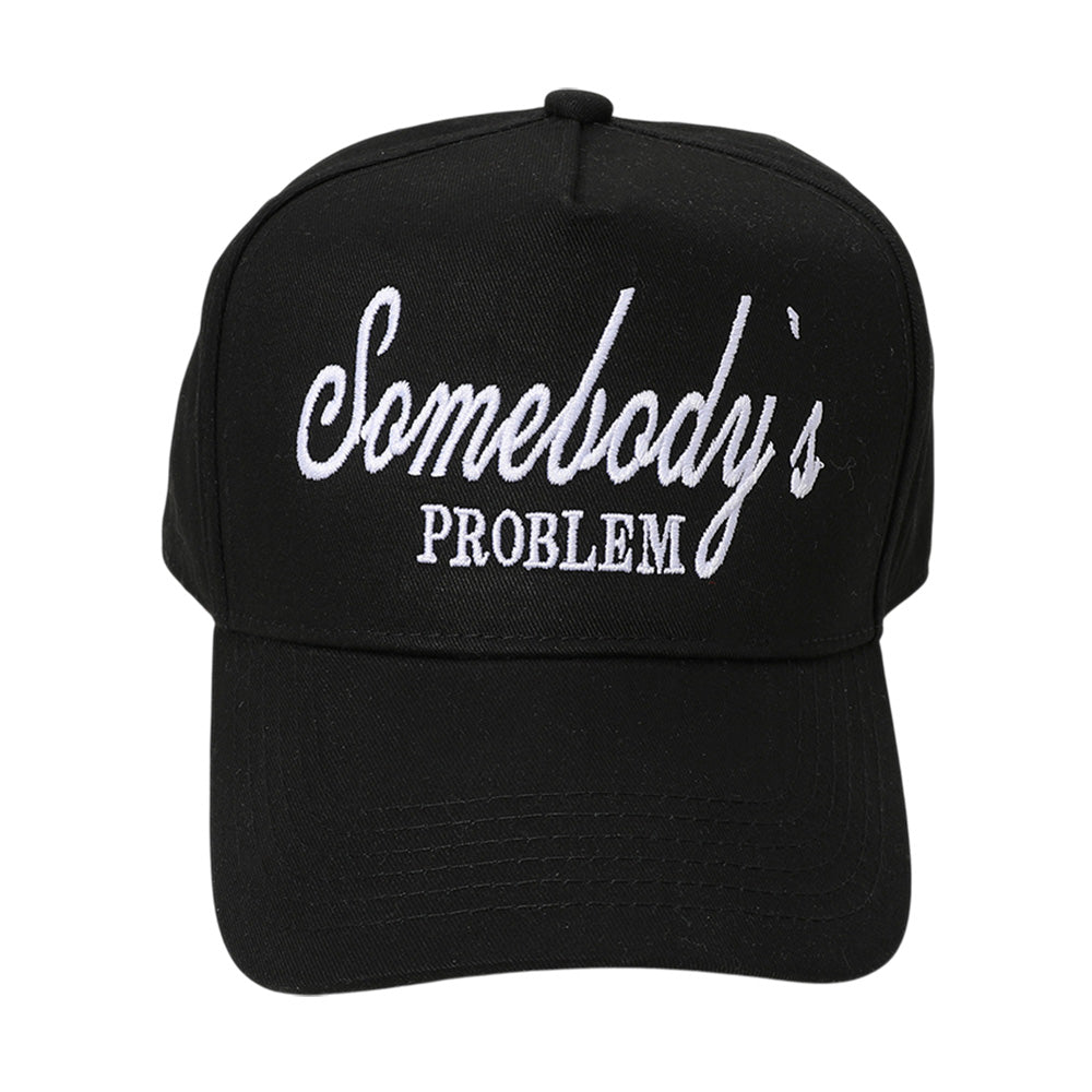 HATEGORY SOMEBODYS PROBLEM Message Embroidered Baseball Cap