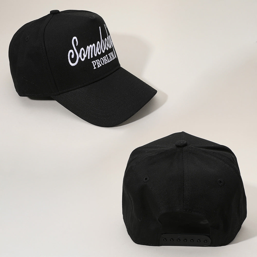 HATEGORY SOMEBODYS PROBLEM Message Embroidered Baseball Cap