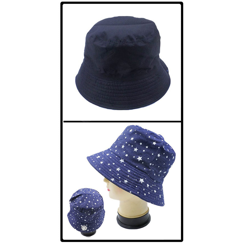 HATEGORY Reversible Star Pattern Bucket Hat