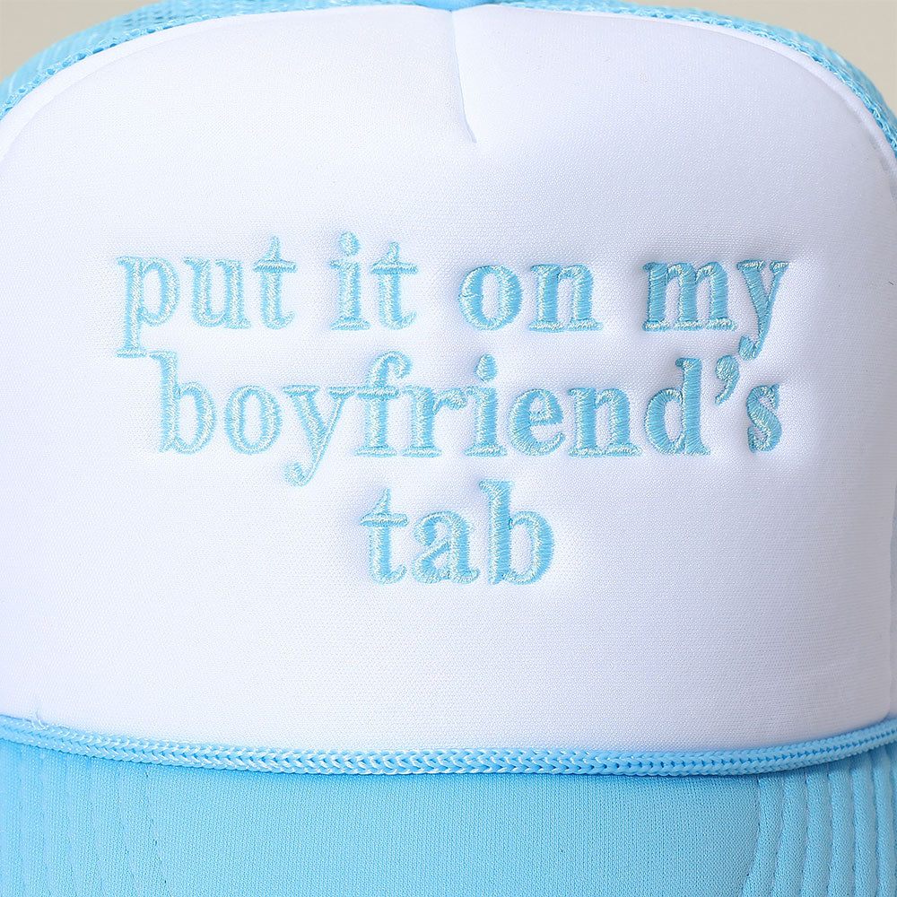 HATEGORY PUT IT ON MY BOYFRIENDS TAB Embroidered Mesh Back Trucker Cap