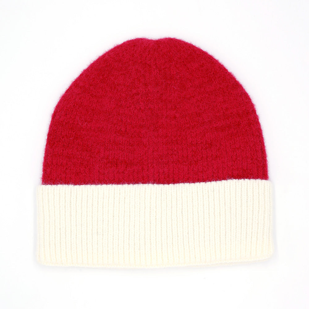 HATEGORY Two Tone Soft Fuzzy Knit Winter Beanie Hat
