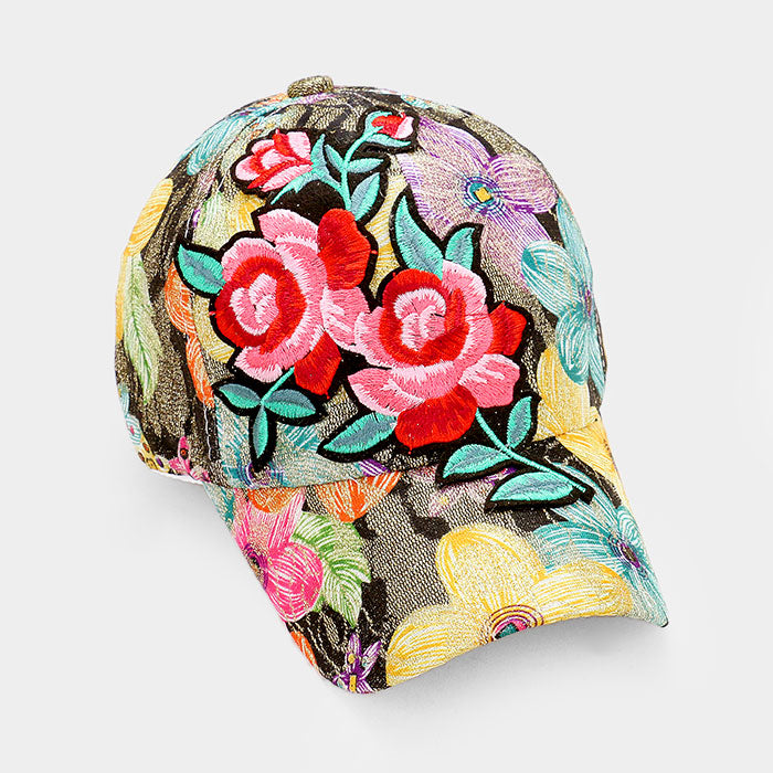 HATEGORY Bling Flower Patch Baseball Cap
