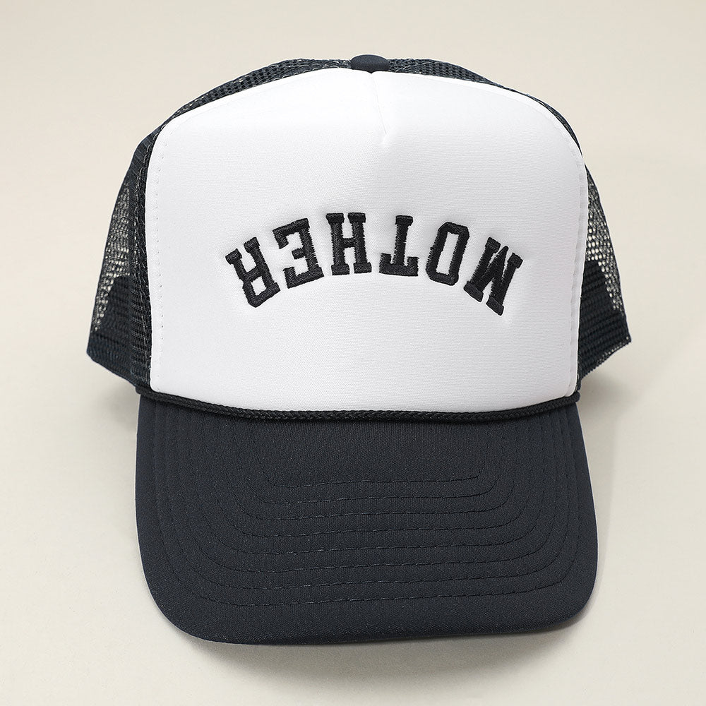 HATEGORY Upside Down MOTHER Embroidered Mesh Back Trucker Hat