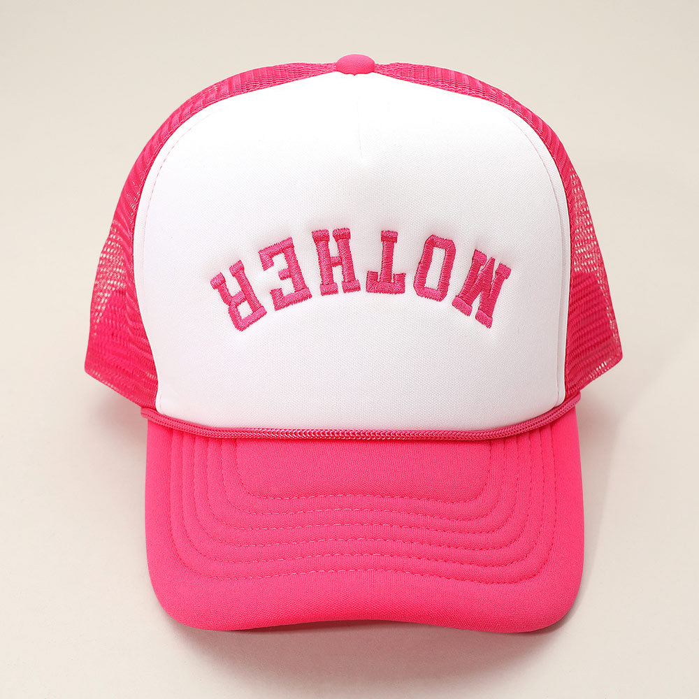 HATEGORY Upside Down MOTHER Embroidered Mesh Back Trucker Hat