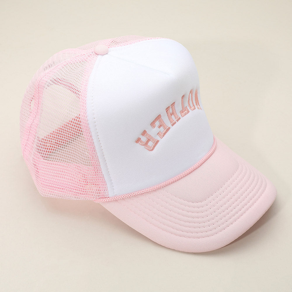 HATEGORY Upside Down MOTHER Embroidered Mesh Back Trucker Hat