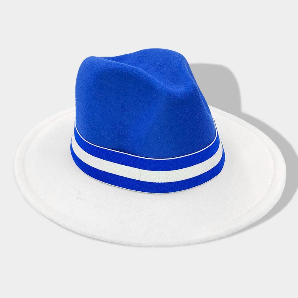 HATEGORY Color Blocked Fedora Hat