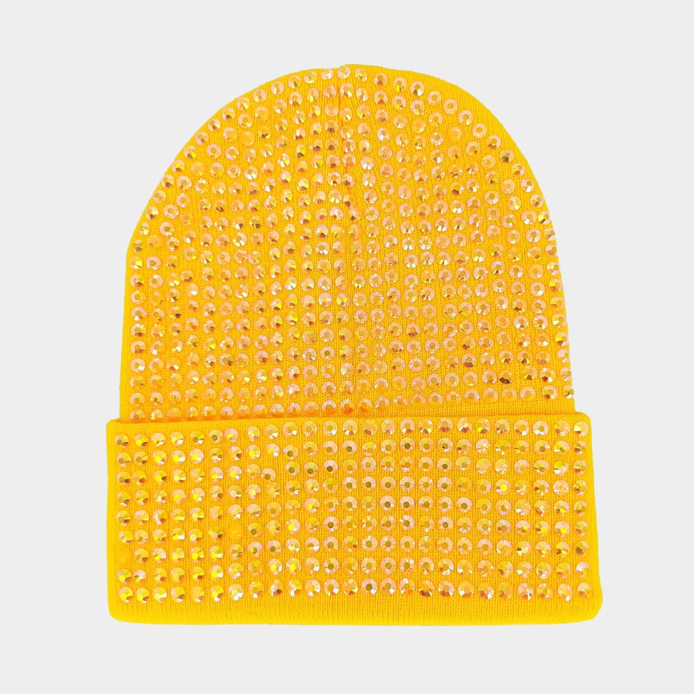 HATEGORY Bling Studded Beanie Hat