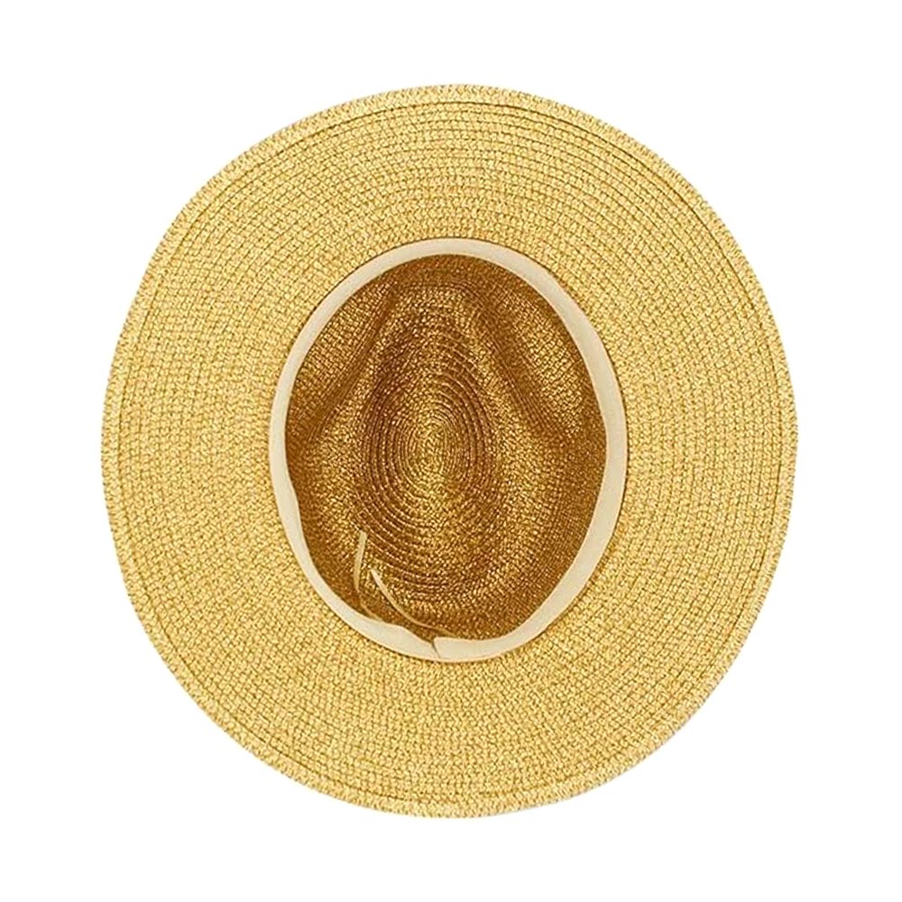 HATEGORY Metallic Woven Fedora Sun Hat