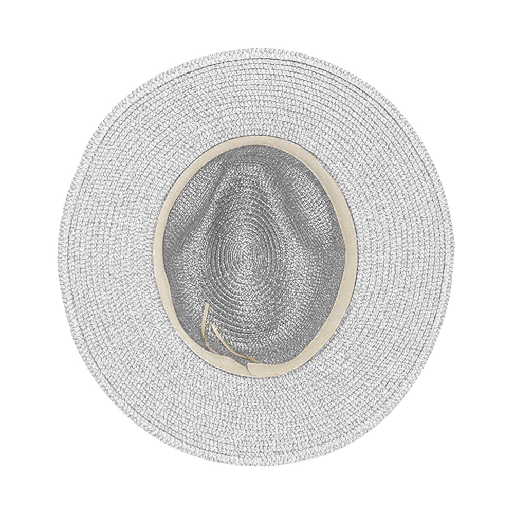 HATEGORY Metallic Woven Fedora Sun Hat