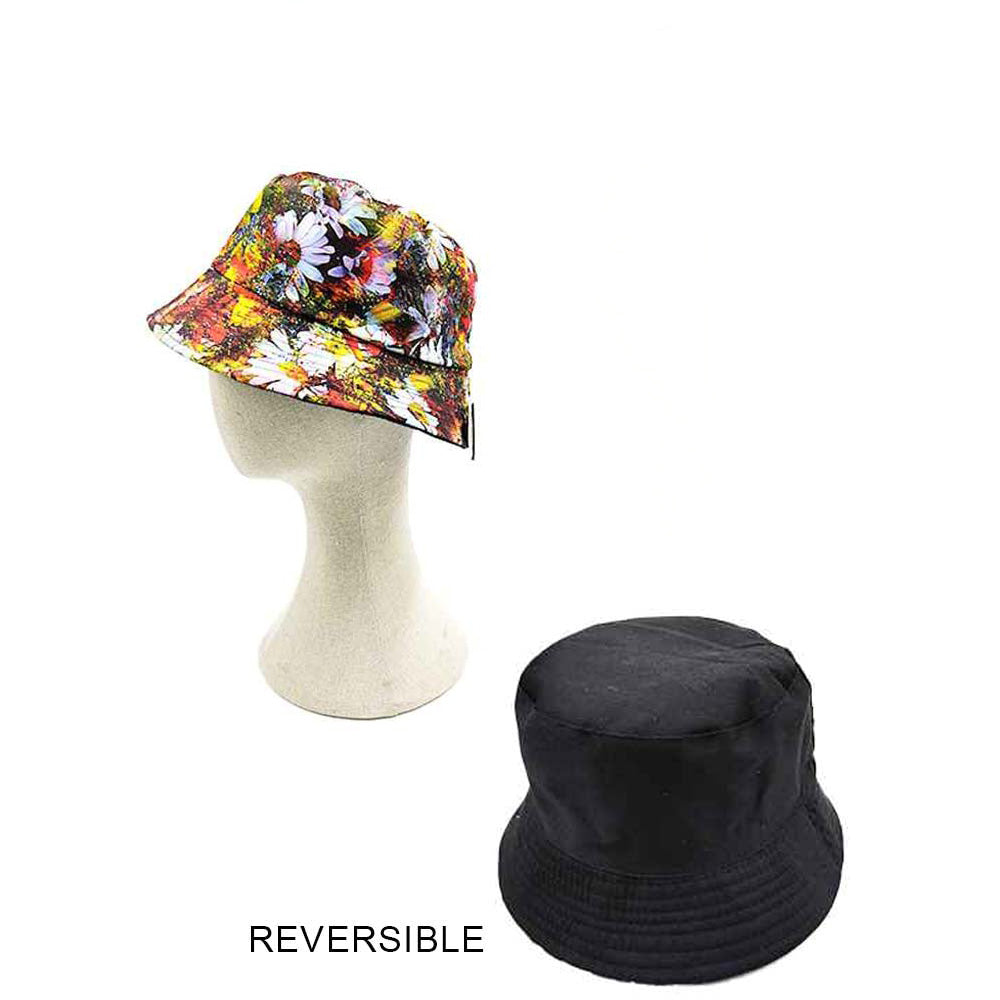 HATEGORY Flower Patterned Reversible Bucket Hat