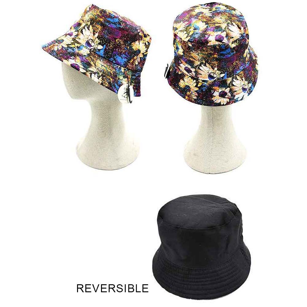 HATEGORY Flower Patterned Reversible Bucket Hat