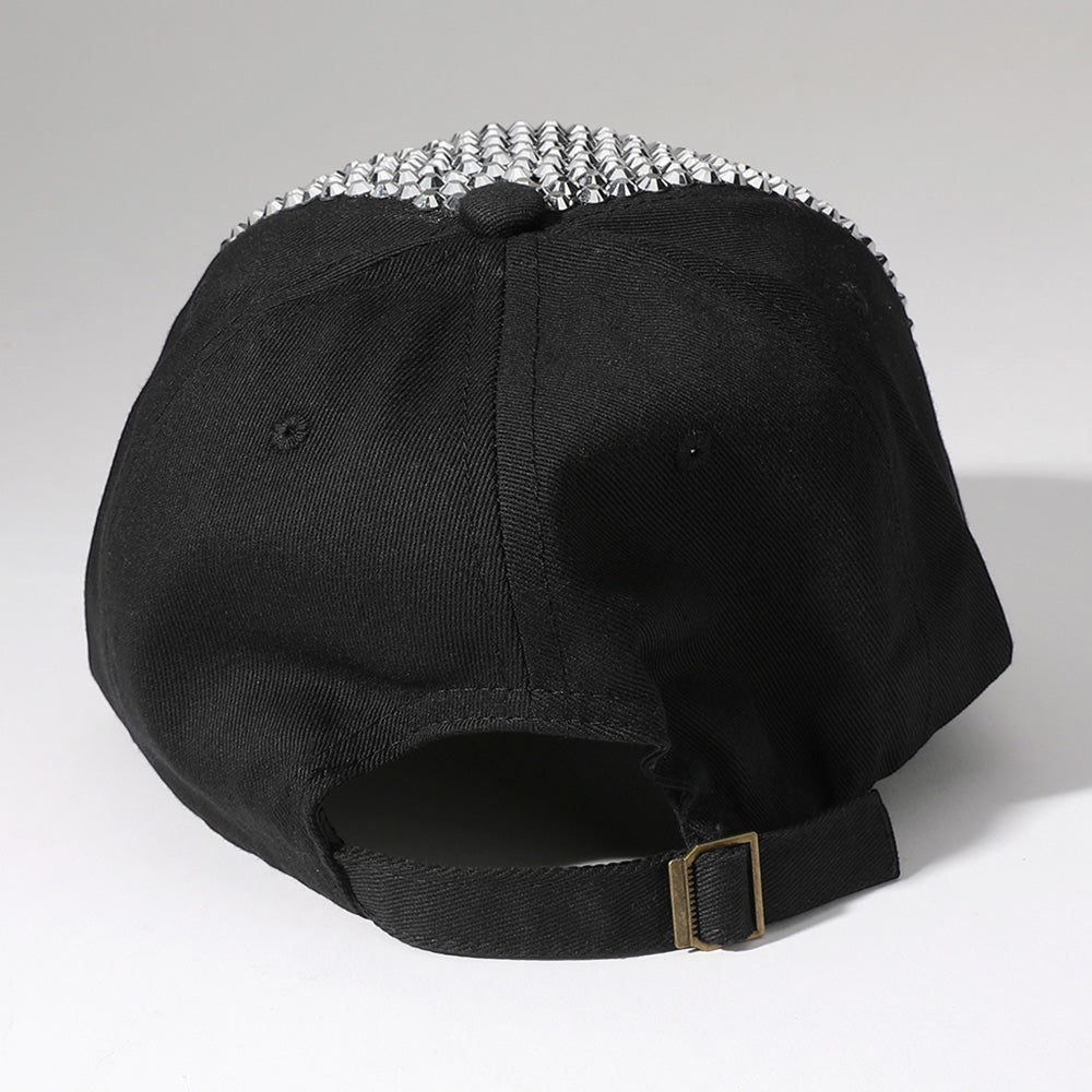 HATEGORY Oval Rhinestone Cluster Embellished BOSS Message Bling Studded Glam Baseball Cap
