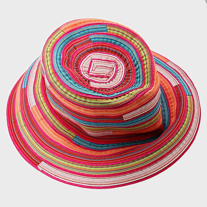HATEGORY Stripe Patch Sun Hat