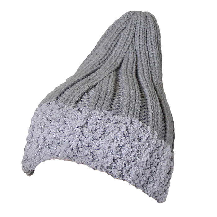 HATEGORY Faux Fur Trim Knit Beanie
