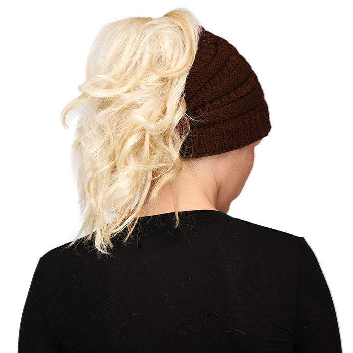 HATEGORY Solid Stretchy Hole Knitted Beanie